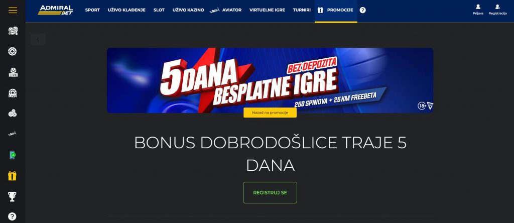 Admiralbet Bosnia Welcome bonus Admiralbet Casino Welcome Bonus
