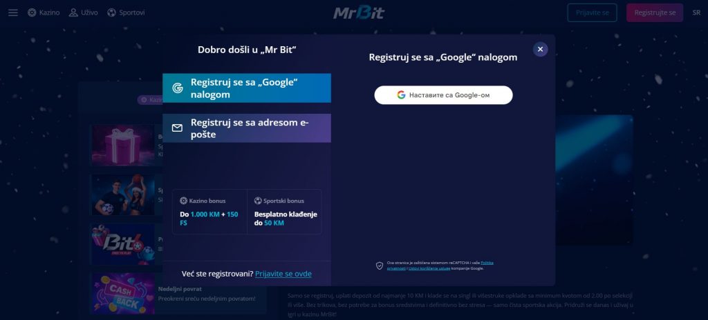 How to register at Mr.Bit Bosnia Casino?